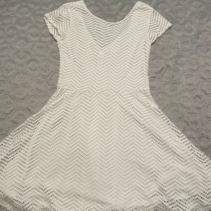 Aeropostale White Knit Cap Sleeve Skater Dress